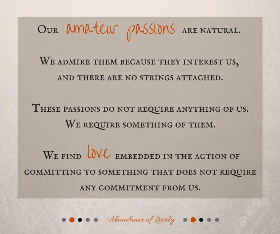 Amateur Passion Quote // Abundance of Lovely // inspirational, quote, words, amateur, passion, love, talent, motivation